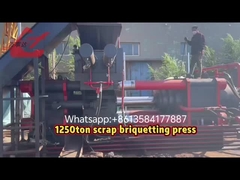 1250 toneladas de sucata de ferro fundido, chapas de alumínio, serragem, prensas de briquete