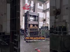 Máquina enfardadeira vertical hidráulica Y82-100 para prensagem de fardos de papel usado, cartão e garrafas plásticas