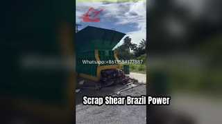 Tesoura de metal para contêineres de sucata WANSHIDA de 630 toneladas trabalhando no Brasil